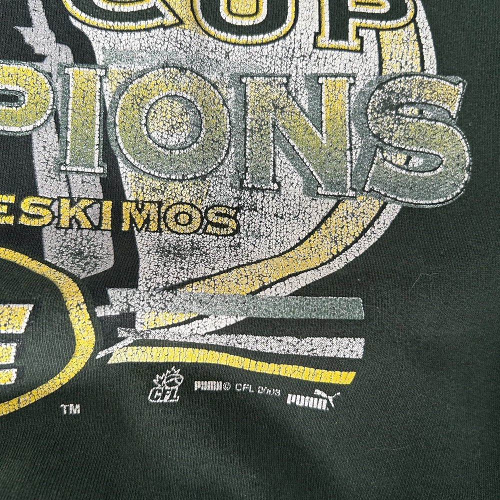 Vintage 2003 CFL Grey Cup Champions Graphic Crewneck Sweatshirt Edmonton Eskimos - Picture 3 of 5